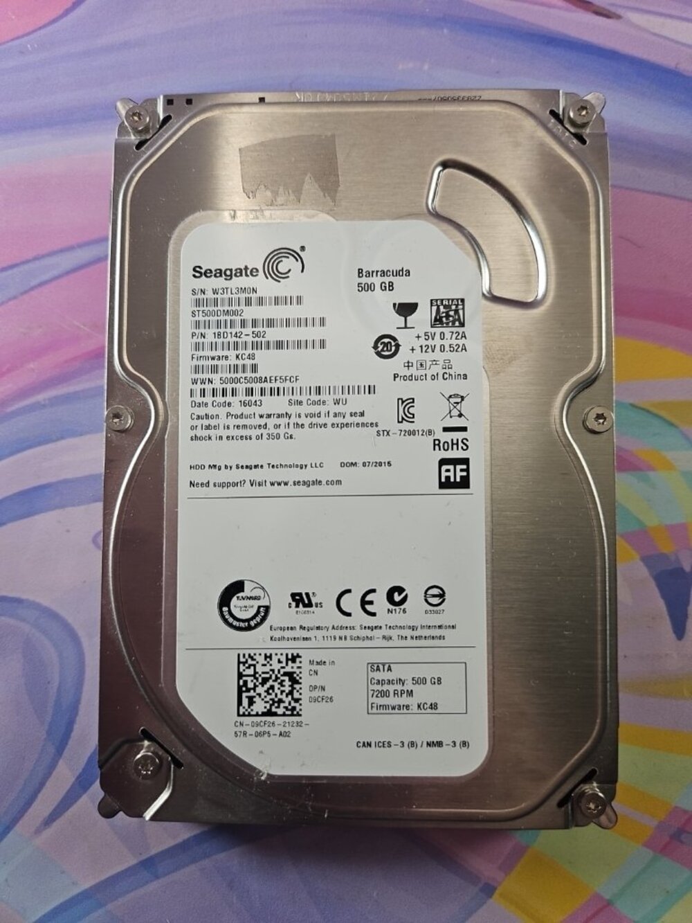 Seagate Barracuda 500GB HDD 7200RPM ST500DM002 3.5''